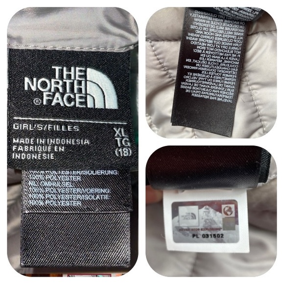 The North Face REVERSIBLE Mossbud Jacket Gray Adult Sm Girl XL - Picture 8 of 12